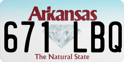 AR license plate 671LBQ