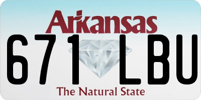 AR license plate 671LBU