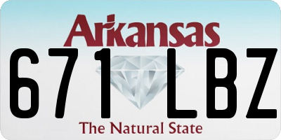 AR license plate 671LBZ
