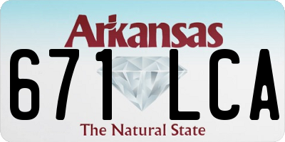 AR license plate 671LCA