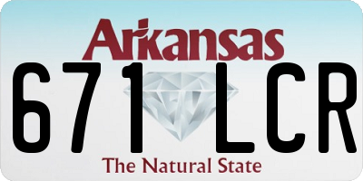 AR license plate 671LCR