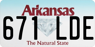AR license plate 671LDE