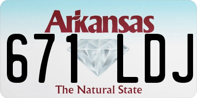 AR license plate 671LDJ