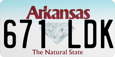 AR license plate 671LDK