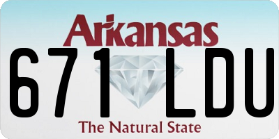 AR license plate 671LDU