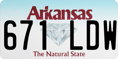 AR license plate 671LDW