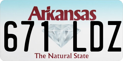 AR license plate 671LDZ
