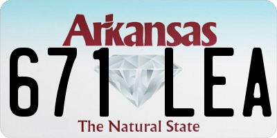 AR license plate 671LEA