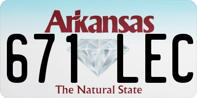 AR license plate 671LEC