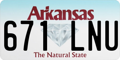 AR license plate 671LNU