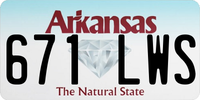 AR license plate 671LWS