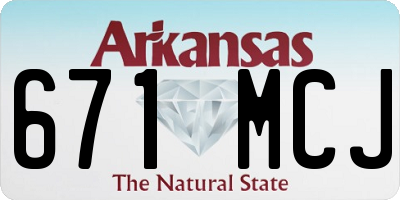 AR license plate 671MCJ