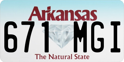 AR license plate 671MGI