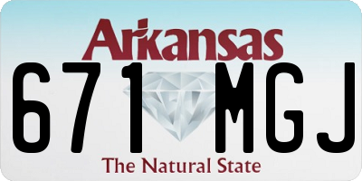 AR license plate 671MGJ