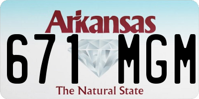 AR license plate 671MGM