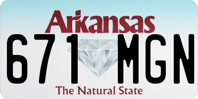 AR license plate 671MGN