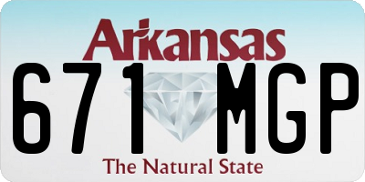 AR license plate 671MGP