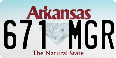 AR license plate 671MGR