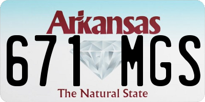 AR license plate 671MGS