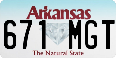 AR license plate 671MGT