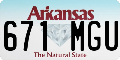 AR license plate 671MGU
