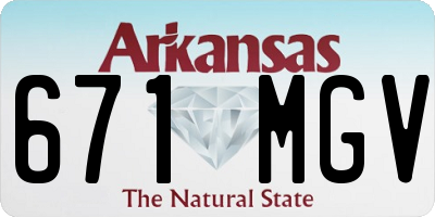 AR license plate 671MGV