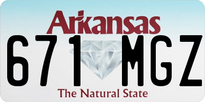 AR license plate 671MGZ