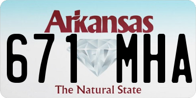 AR license plate 671MHA