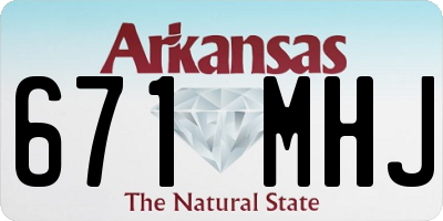 AR license plate 671MHJ