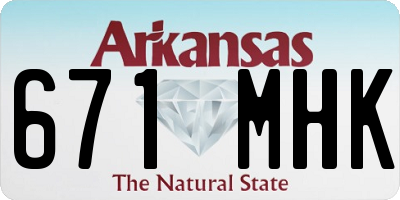 AR license plate 671MHK