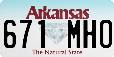 AR license plate 671MHO