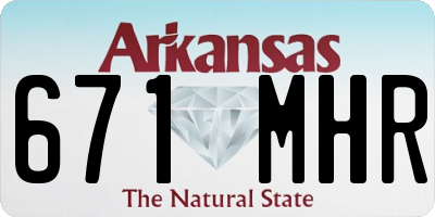 AR license plate 671MHR