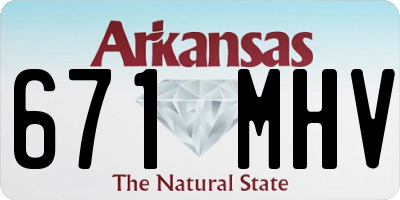 AR license plate 671MHV