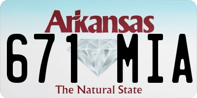 AR license plate 671MIA