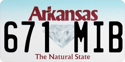 AR license plate 671MIB