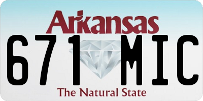 AR license plate 671MIC