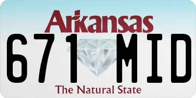 AR license plate 671MID