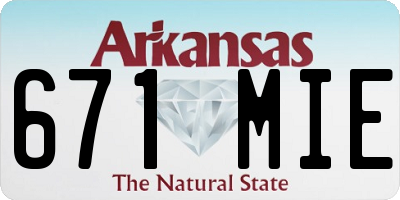 AR license plate 671MIE