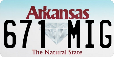 AR license plate 671MIG