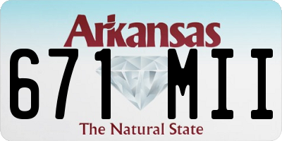 AR license plate 671MII