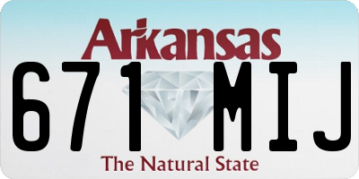 AR license plate 671MIJ