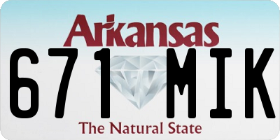 AR license plate 671MIK