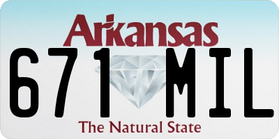 AR license plate 671MIL