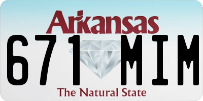 AR license plate 671MIM