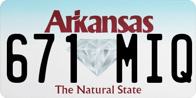 AR license plate 671MIQ