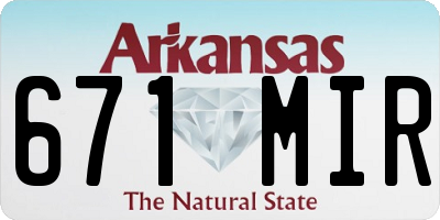 AR license plate 671MIR