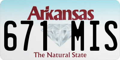AR license plate 671MIS