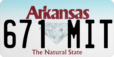 AR license plate 671MIT
