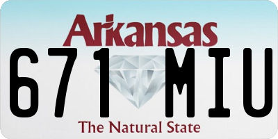 AR license plate 671MIU
