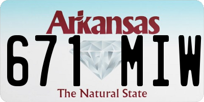 AR license plate 671MIW